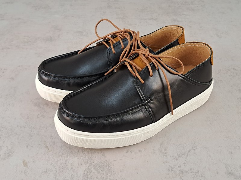 Classic casual leather men's shoes-classic black - Men's Casual Shoes - Genuine Leather Black