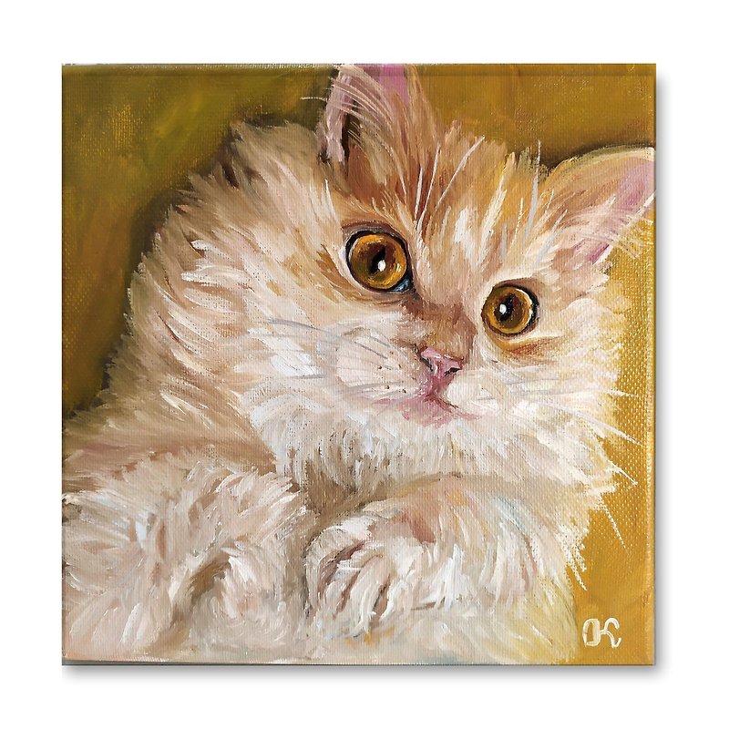 宠物肖像/手绘油画/小画 / Cat Oil painting Animal Original Painting Pet Hanging Pictures