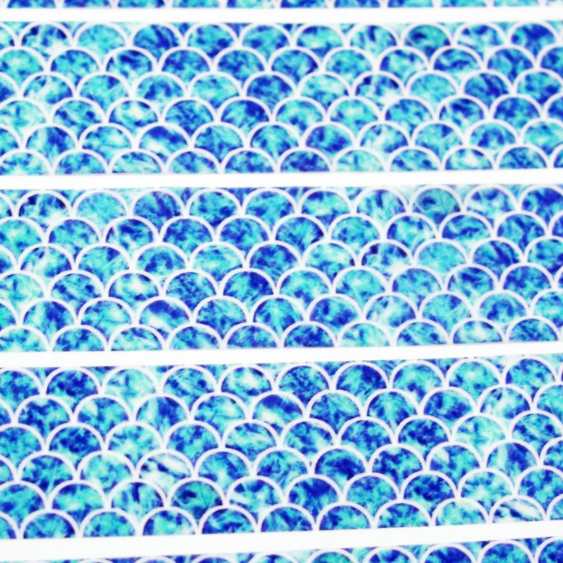 Sample Washi Tape Blue Waves - มาสกิ้งเทป - กระดาษ 