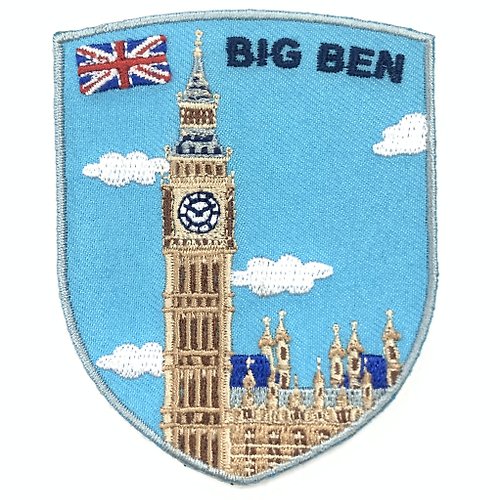 A-ONE 英國倫敦 大笨鐘 Big Ben 地標刺繡布章 貼布 布標 燙貼 徽章 肩