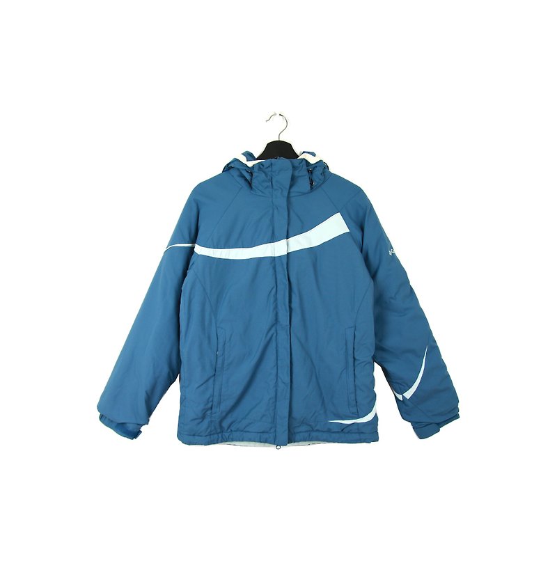 Back to Green :: Windbreaker cotton jacket Columbia Steel Blue / / Unisex / vintage outdoor (CO-05) - Women's Casual & Functional Jackets - Polyester 
