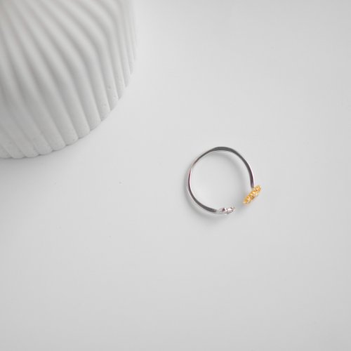 SV925 ひまわりオープンリング 向日葵リング サイズ調整可能