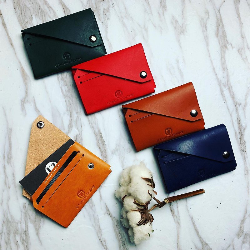 - Leather goods order - leather business card package. Coin purse. Leather business card holder - free engraved English name 8 characters - ที่เก็บนามบัตร - หนังแท้ สีนำ้ตาล