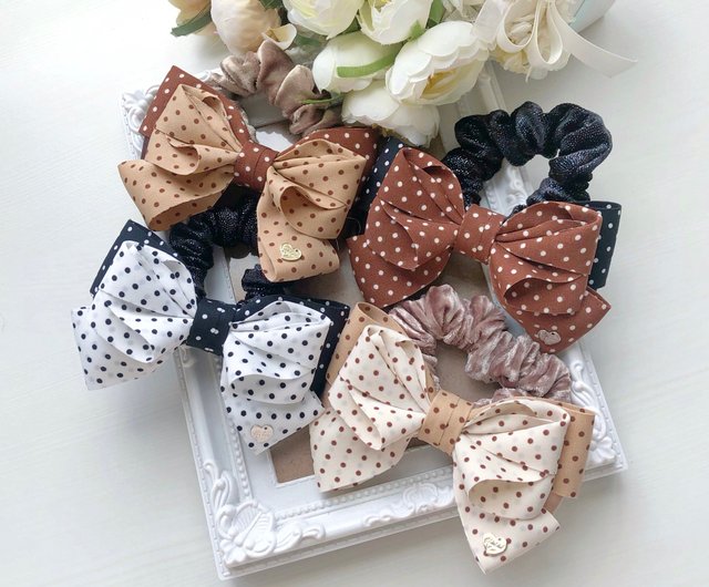 MILK X SODA MINI POLKA DOT SCRUNCHIE ORANGE