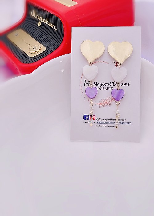 My Magical Dreams Jewelry Scarlet - Natural Shell Mother of Pearl Dangle Earrings
