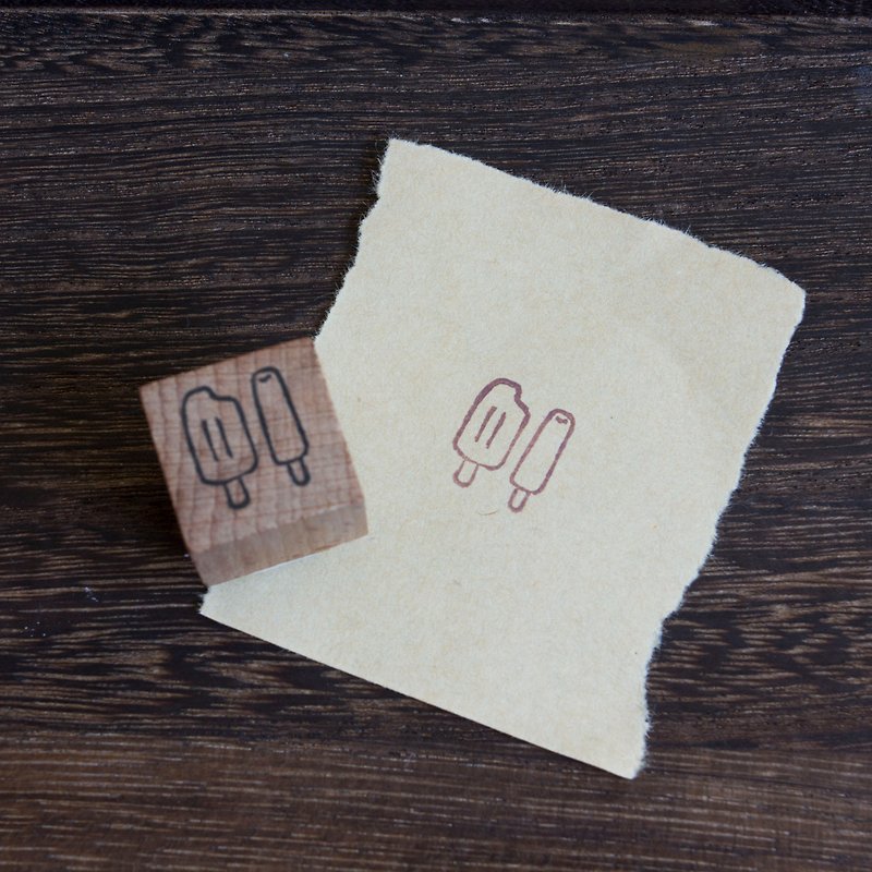 Hand engraved rubber stamp popsicle seal stationery hand account - ตราปั๊ม/สแตมป์/หมึก - ยาง ขาว