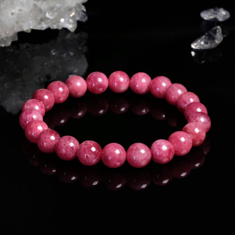 Rose Stone Crystal Bracelet Rose Stone Love Crystal Bracelet Stable Relationship Happiness and Love Customized - Bracelets - Crystal Red