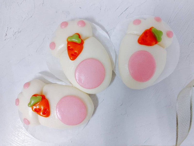 Cheerful幸福手創 兔兔掌 收涎饅頭 寶寶饅頭 副食品 可寫字 - 麵包/吐司 - 新鮮食材 