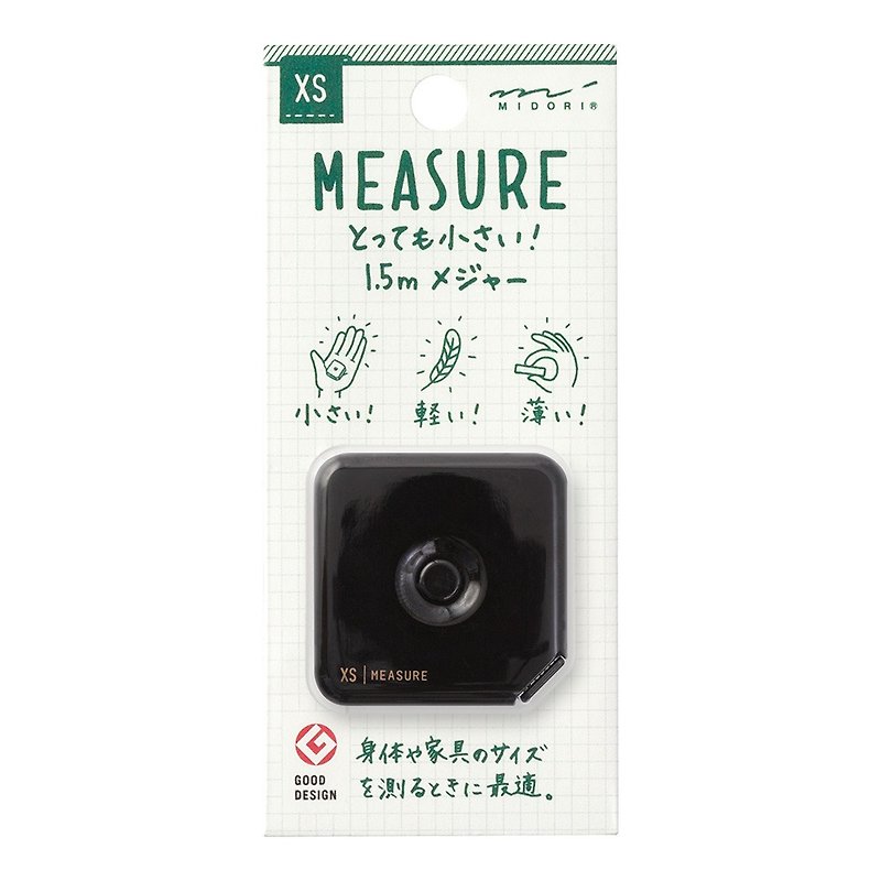 MIDORI XS Mini Series Tape Measure 1.5m-Black - Other - Paper Multicolor