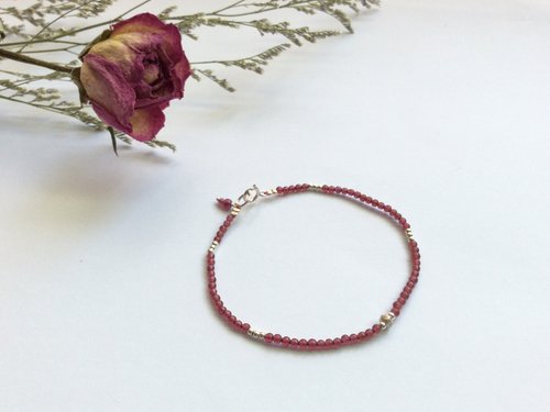 Ops手工飾品設計 Ops Garnet silver bracelet-石榴石/純銀/酒紅色/手鍊