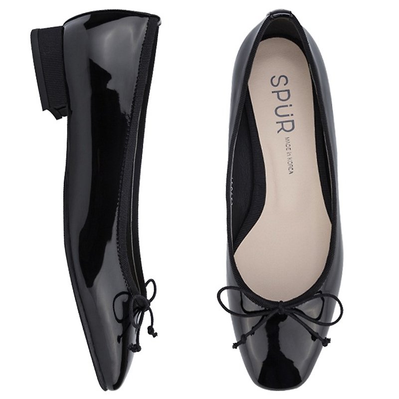 PRE-ORDER – SPUR SQUARISH FLAT LS9041 BLACK - รองเท้าวิ่งผู้หญิง - วัสดุอื่นๆ สีดำ