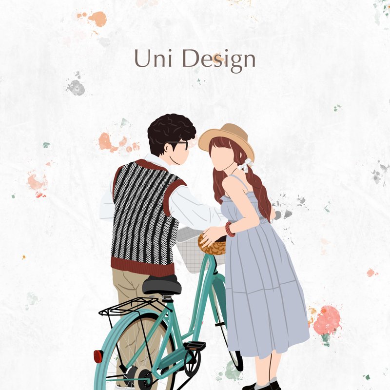 【Uni Design】似顏繪 客製畫像 人物繪製 無臉畫 客製繪圖 - 電子似顏繪/繪畫/插畫 - 其他材質 
