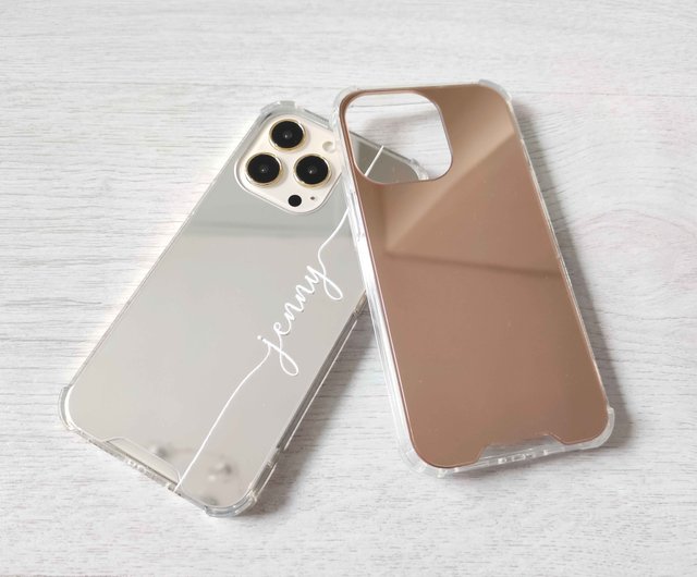 Personalized name mirror silver gold phone case iPhone 7 SE XS 11