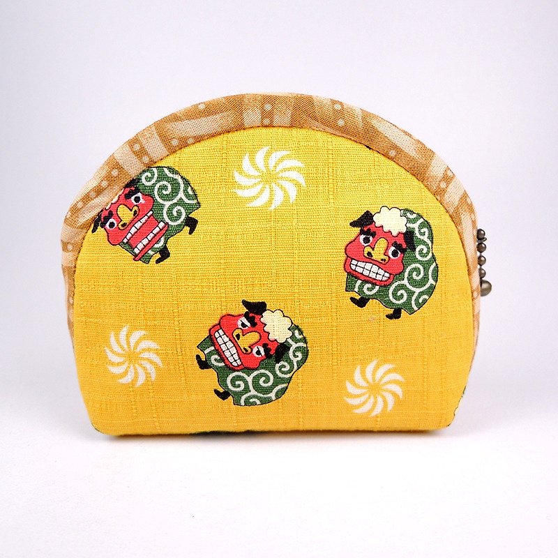 日本の財布コンパクトなパッケージ - 獣（黄色） - 小銭入れ - コットン・麻 イエロー