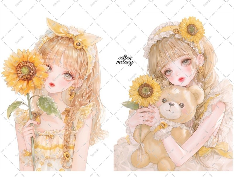 original sticker no.6298 人物ステッカー オリジナルステッカー 人物ステッカー 女の子ステッカー オリジナル人物ステッカー - 貼紙 - 紙 