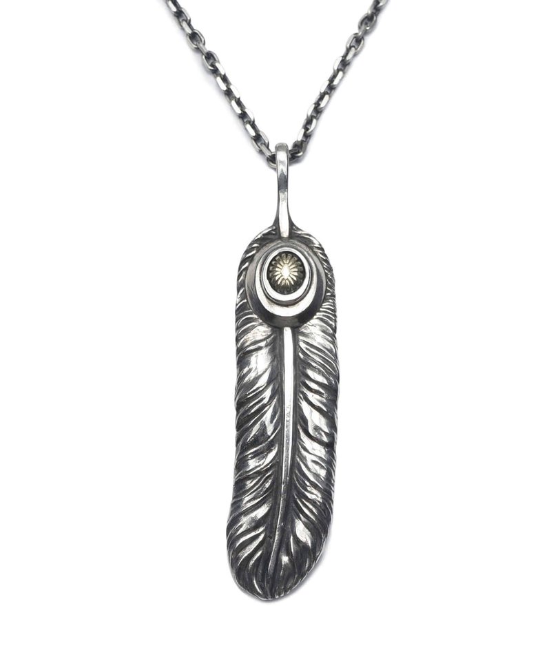 Eagle Feather Flake Necklace - 項鍊 - 純銀 