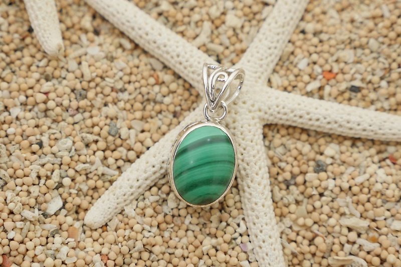 Malachite pendant top - Necklaces - Stone Green