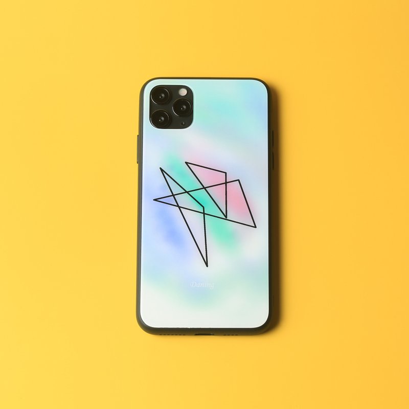 Triangle design-glass shell - Phone Cases - Rubber Multicolor