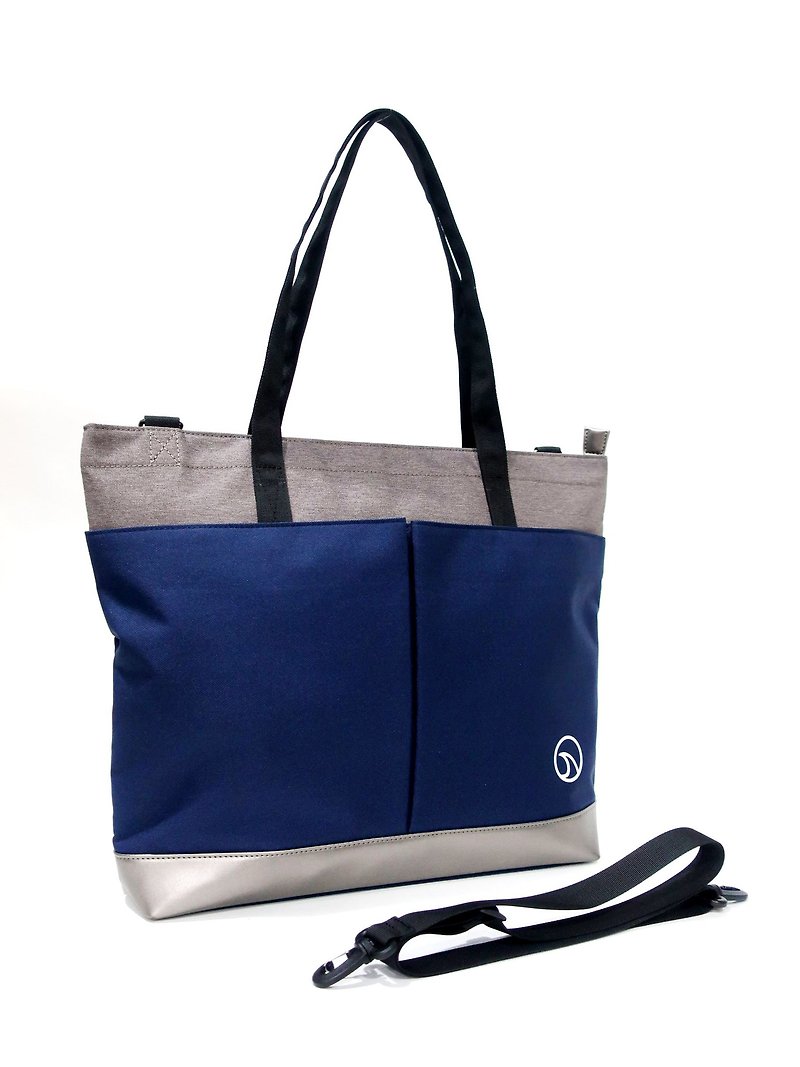 【Obsessed】簡約大容量兩用托特包(限量版) - 手提包/手提袋 - 聚酯纖維 藍色