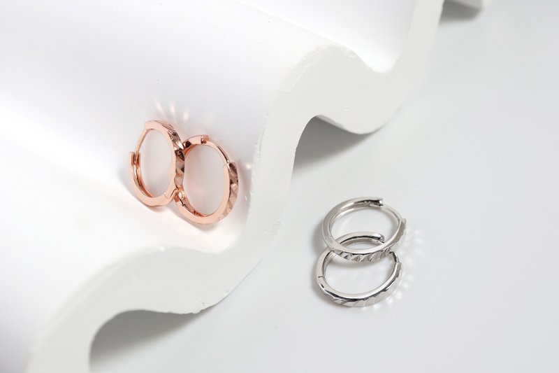 一縷光。純銀耳環 - 耳環/耳夾/耳骨夾 - 純銀 粉紅色