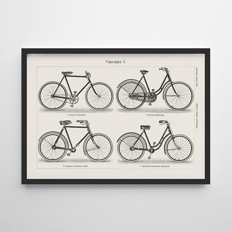 vintage bicycle print vintage bicycle print - Posters - Paper 