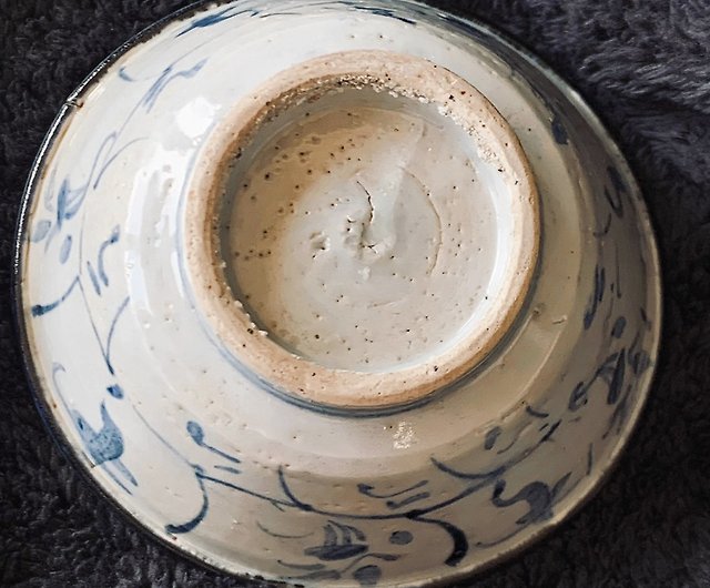 人気提案 民窯の荒さがいい！中国 清代 民窯青花 独特の形の鉢 