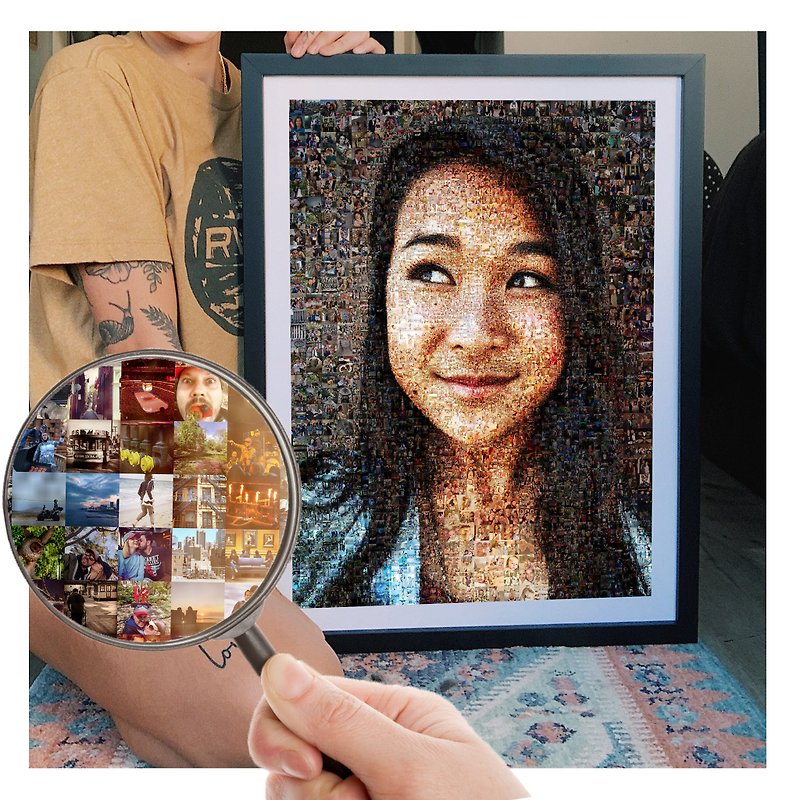Photo Collage from photos, Custom Collage, Personalized Mosaic - 掛牆畫/海報 - 其他材質 
