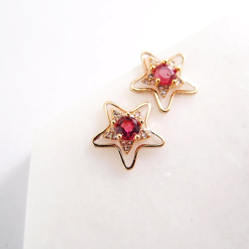 Magic Star - No pain U-shaped ear clip stainless steel ear pin silicone ear - Earrings & Clip-ons - Other Metals Pink
