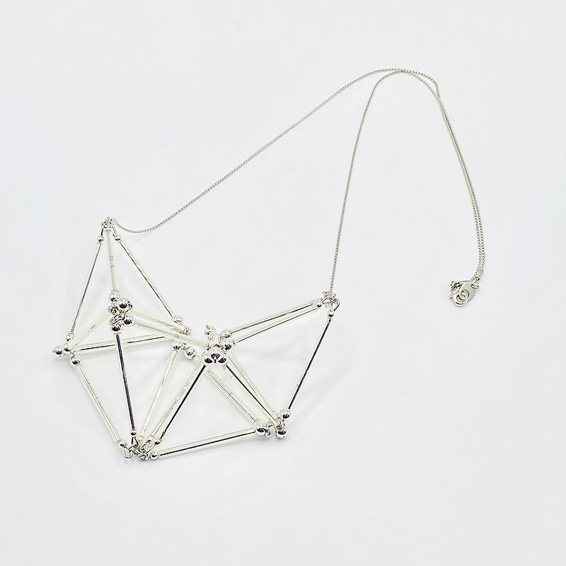3D Heart NECKLACE【Silver】 - 項鍊 - 玻璃 銀色