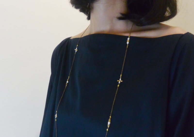 Life needs a sense of ritual - freshwater pearl long necklace necklace - Long Necklaces - Other Materials Gold