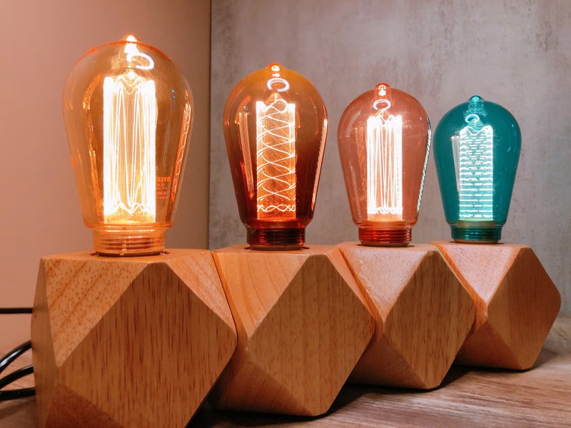 Hilight LED Mirage Phantom Lamp ST64 Da Vinci×Hexagonal Wooden Lamp Holder - Lighting - Glass 