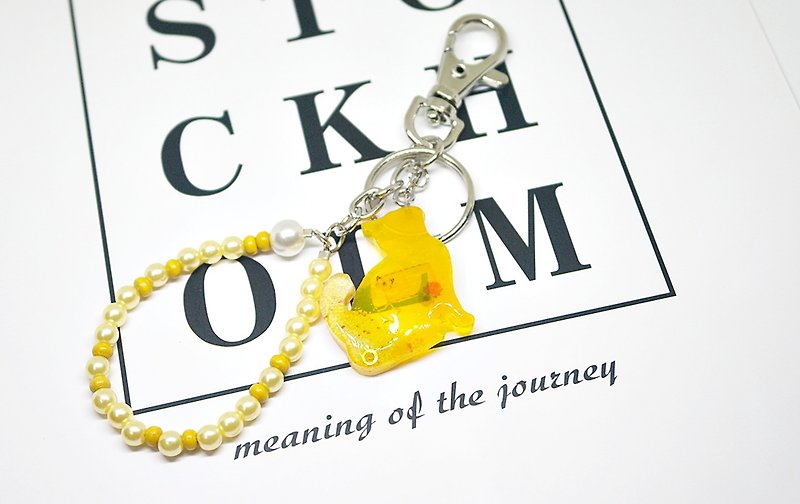 Resin Keychains Yellow - >>>>Key Ring + Bag Pendant-Yellow Kitty-=>Limited*1 #猫#俏皮