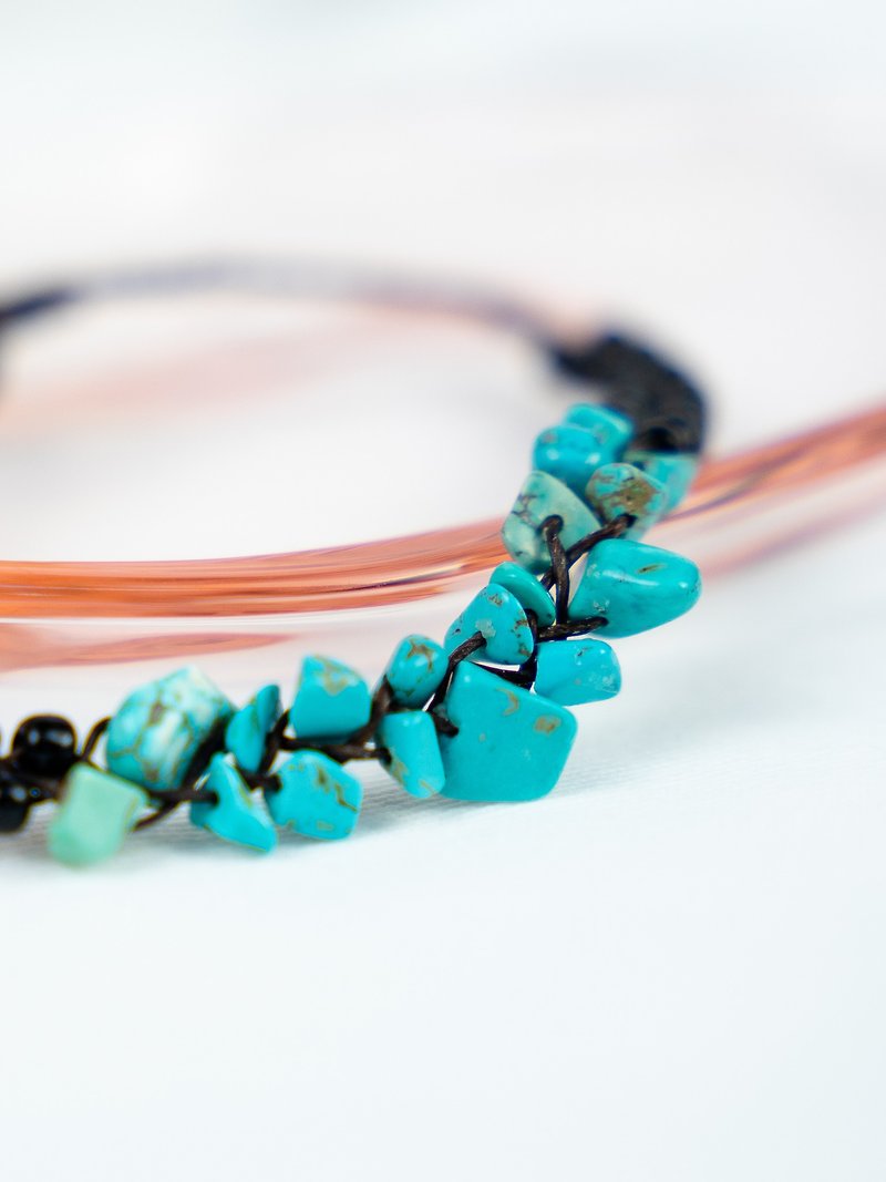 Turquoise Stone Ankle bracelet, Bracelet Gemstone, Birth stone, - Bracelets - Gemstone Blue