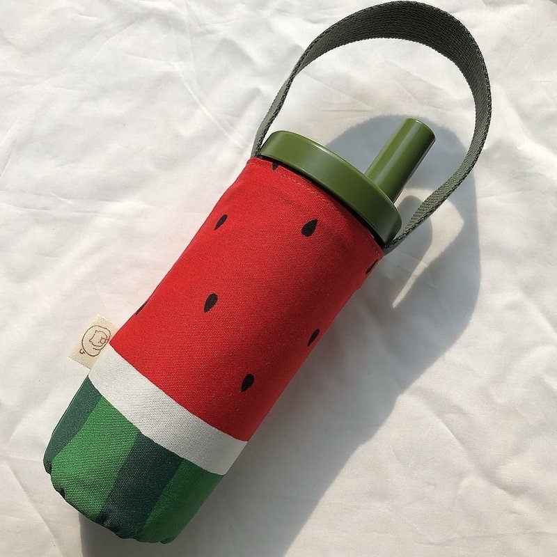 Elephant cup set//water bottle bag (summer watermelon) - Other - Cotton & Hemp 