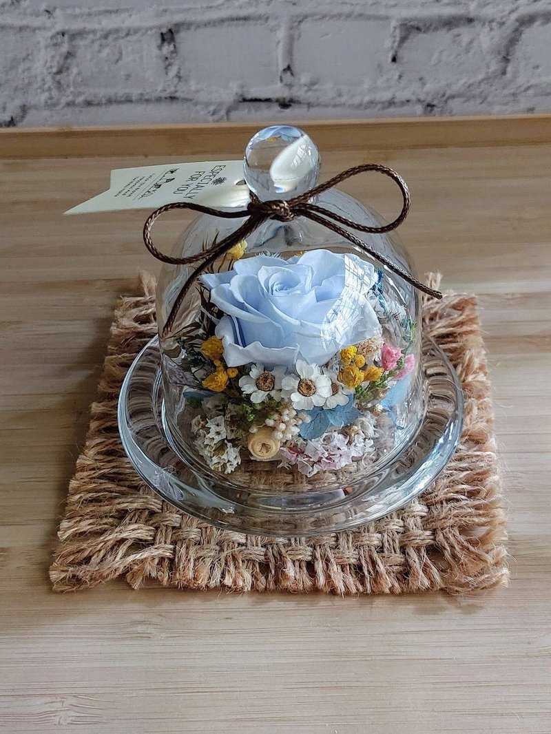 永生玫瑰花 永生花玻璃盅 祝賀花禮 生日.情人節.母親節.畢業 - 乾燥花/永生花 - 植物．花 