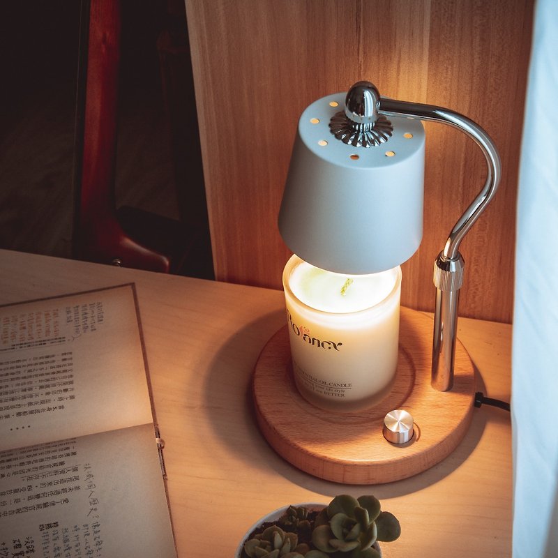 【Rofancy】Classic Wooden Base Melted Wax Lamp-Metropolitan White - โคมไฟ - โลหะ 