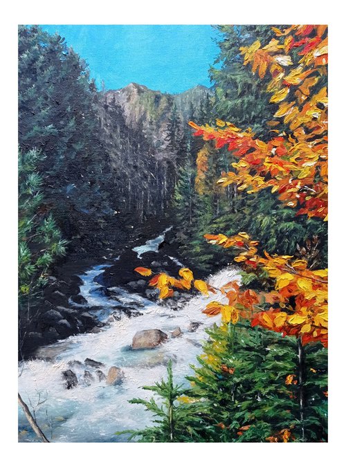 PaintingsFromIrina 山水畫 山原畫 湖手繪藝術 原畫 山水畫 自然畫