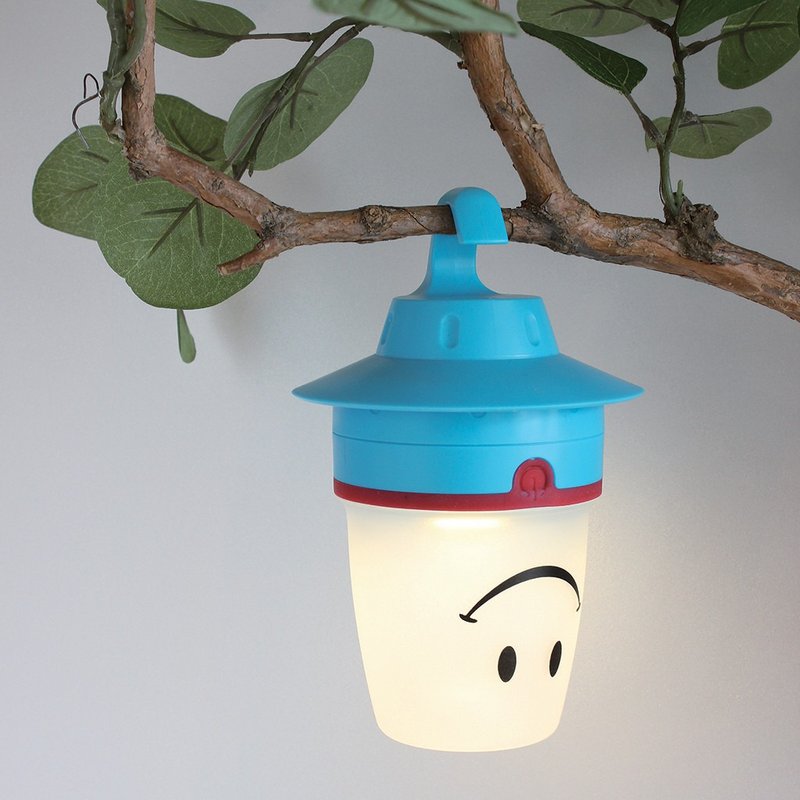 [SPICE] Japanese outdoor/indoor dual-use smile LED hanging light (camping light)-sky blue - Lighting - Other Materials Multicolor