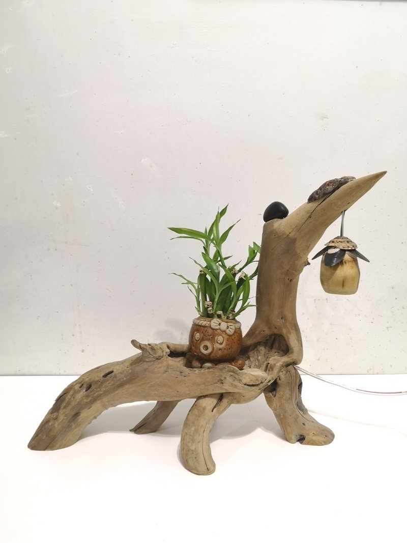-叼著- 花架 花座 展示架 盆栽架 多肉植物 立燈 檯燈 桌燈 - 燈具/燈飾 - 木頭 咖啡色