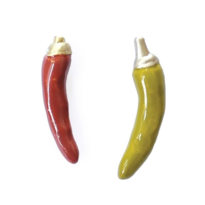 Red Pepper pepper earrings / earrings PA321 - ต่างหู - โลหะ สีแดง