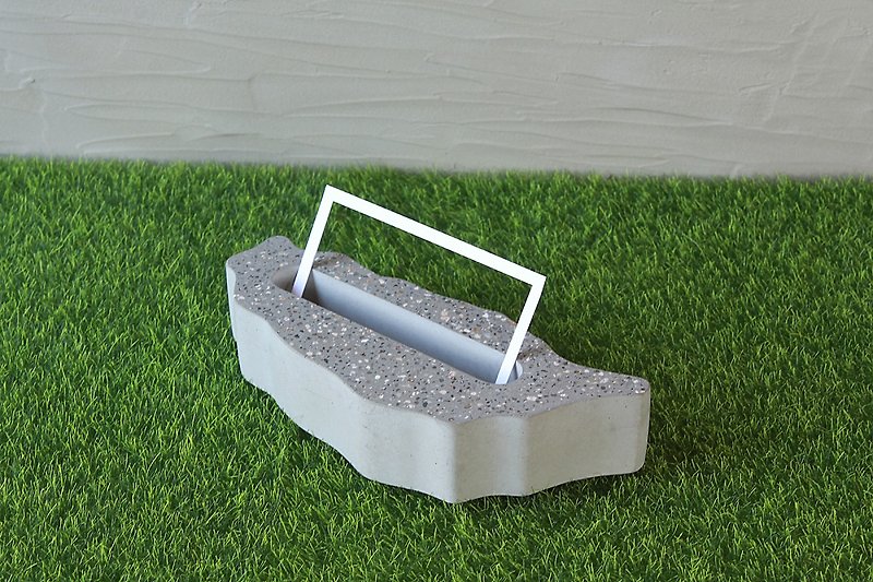 Concrete made of Cement mud-Taiwan business card holder Taiwan souvenirs Taiwan business card display - ที่ตั้งบัตร - ปูน สีเทา