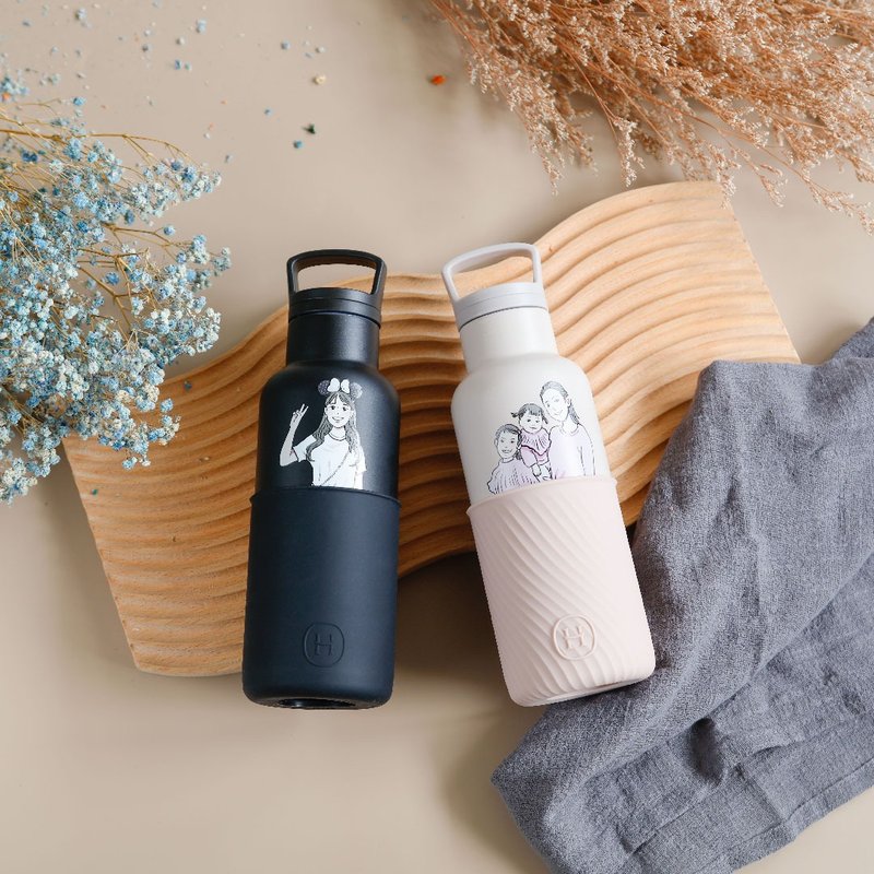 客製化禮物 【似顏繪】 480ml 保溫瓶系列 - 似顏繪/客製畫 - 其他金屬 