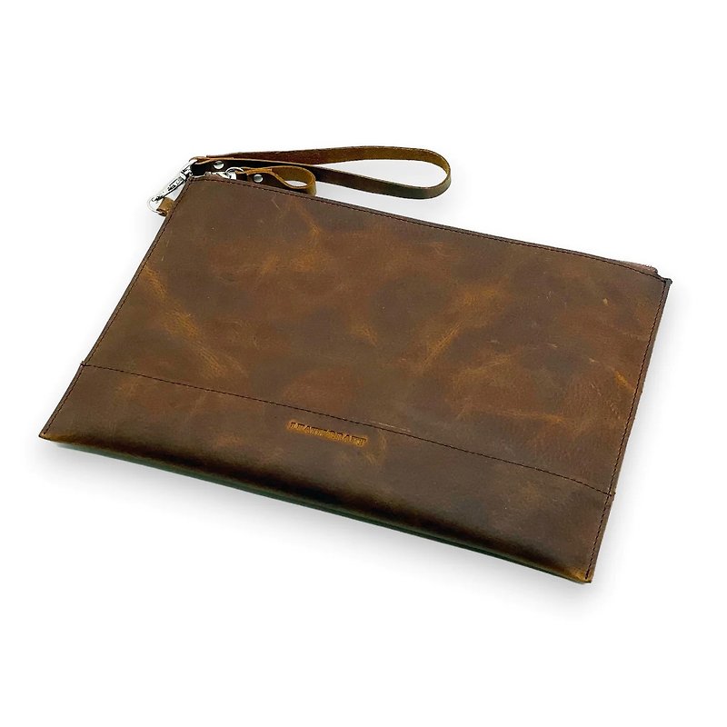 HALSTON DISTRESSED BUSINESS LEATHER BUSINESS PORTFOLIO CASE - Briefcases & Doctor Bags - Genuine Leather 