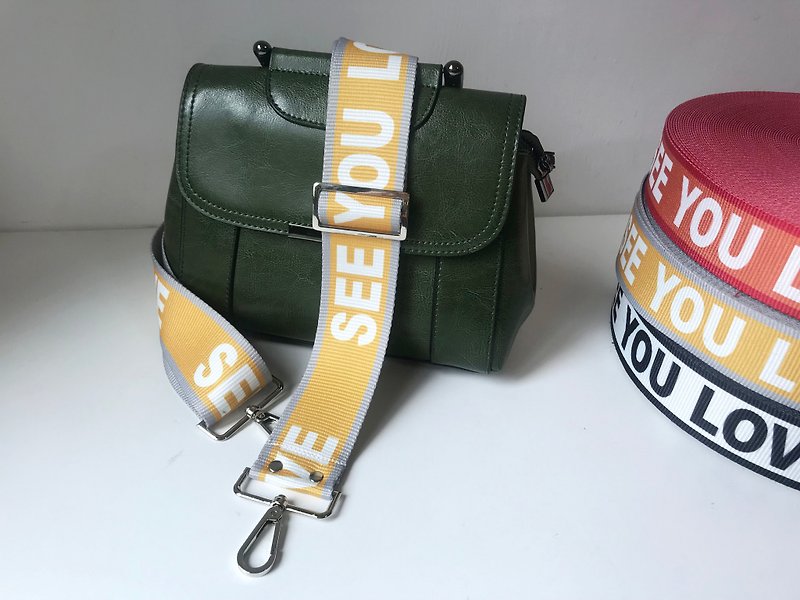 2 inch wide straps, cotton woven straps, backpack straps can be adjusted and printed straps can be replaced - Handbags & Totes - Cotton & Hemp Yellow