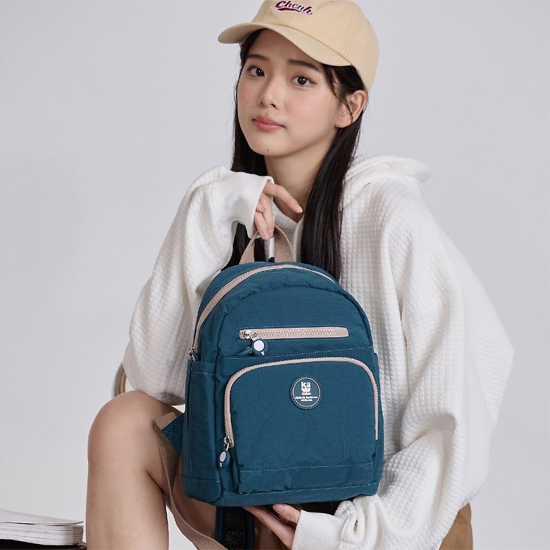 [Kinloch Anderson] Misty Forest Multifunctional Compartment Small Backpack - Blue - กระเป๋าเป้สะพายหลัง - ไนลอน สีน้ำเงิน