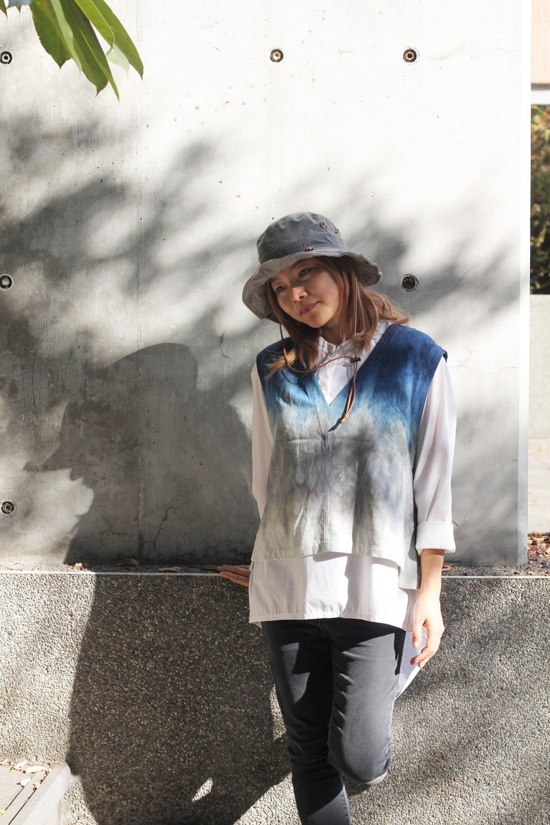 Winter Brushed Plant-Dyed Vest - One Piece Dresses - Cotton & Hemp 