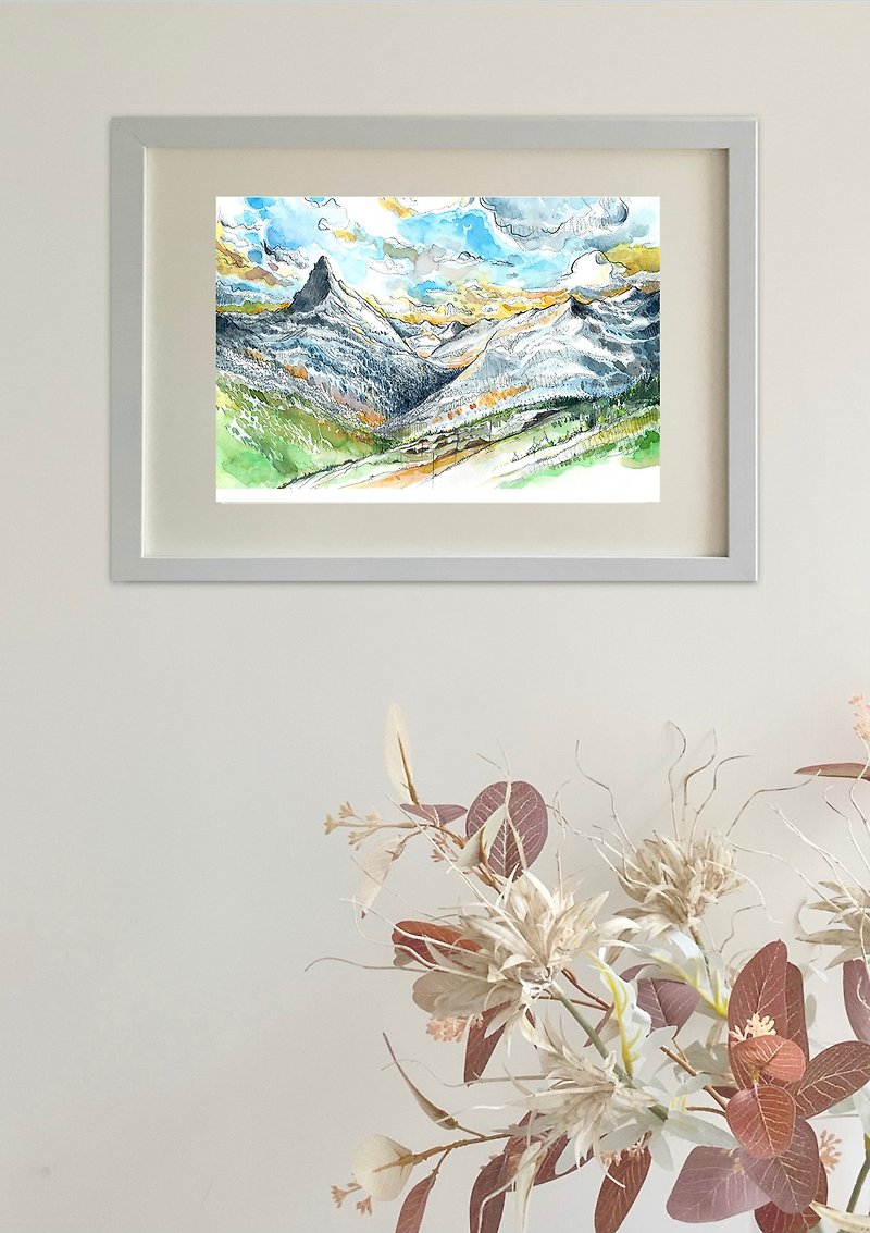 [Limited Reproduction Painting] Matterhorn, Switzerland 1/Painter Wen Shaohui/Follow this museum and get 10% off - Posters - Paper 