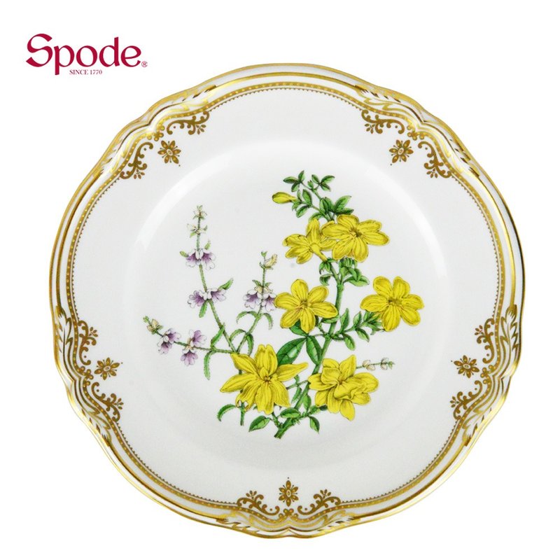 英國Spode-Stafford Flowers斯塔福之花系列-23.5cm盤 - 盤子/餐盤/盤架 - 瓷 白色