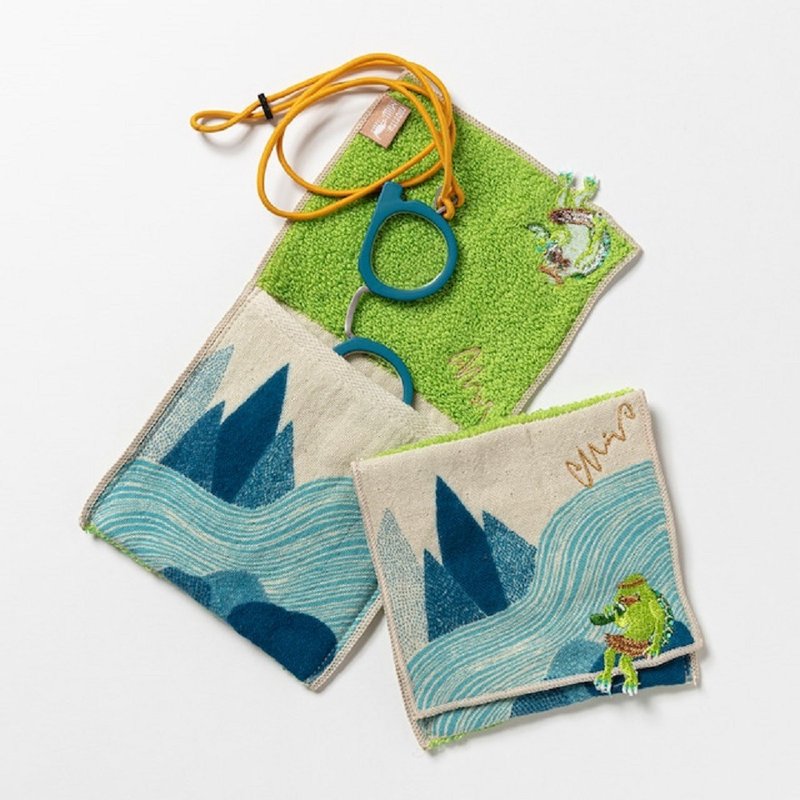 地球樹公平貿易fair trade --  MiW森田插畫家-刺繡手帕小袋 - 手帕 - 棉．麻 