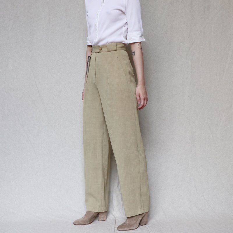 Pumpkin Vintage. Giorgio Armani Italian high-waist casual trousers - กางเกงขายาว - ขนแกะ 